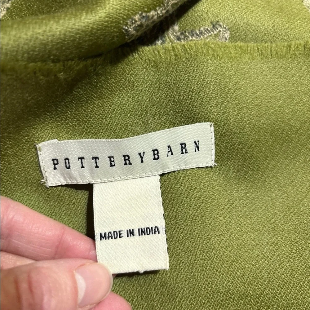 Pottery Barn Green and Cream Decorative Tapestry